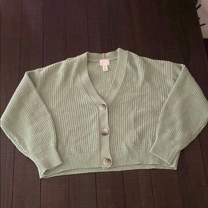 H&M knit cardigan-Sage green